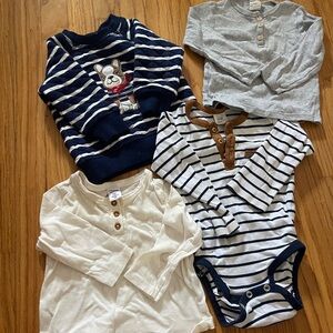 H&M Striped Baby Shirt with Brown Accents